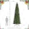 Glitzhome® 15ft Pre-Lit Green Slim Fir Artificial Christmas Tree, Multicolor LED Lights